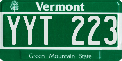 VT license plate YYT223