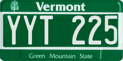 VT license plate YYT225