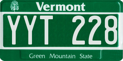 VT license plate YYT228