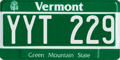 VT license plate YYT229