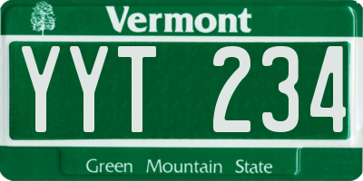 VT license plate YYT234