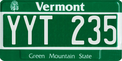 VT license plate YYT235