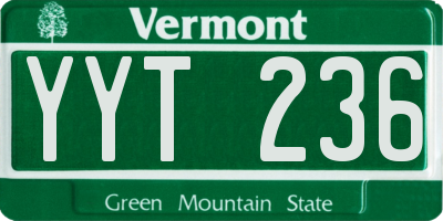 VT license plate YYT236