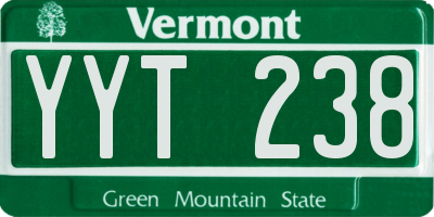 VT license plate YYT238