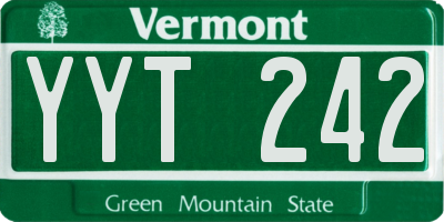 VT license plate YYT242