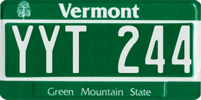 VT license plate YYT244