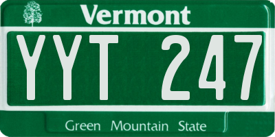 VT license plate YYT247