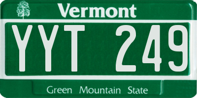 VT license plate YYT249