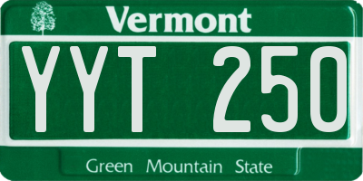 VT license plate YYT250
