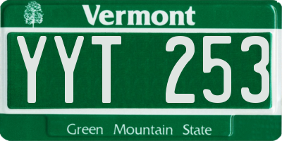 VT license plate YYT253