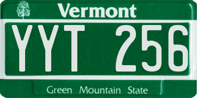 VT license plate YYT256