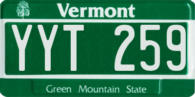 VT license plate YYT259