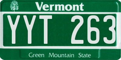 VT license plate YYT263
