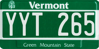 VT license plate YYT265