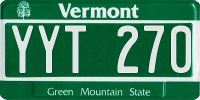 VT license plate YYT270