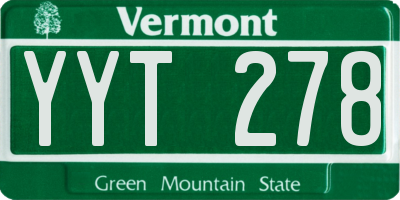 VT license plate YYT278