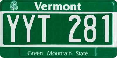 VT license plate YYT281