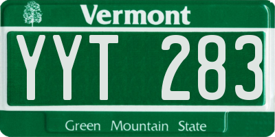 VT license plate YYT283
