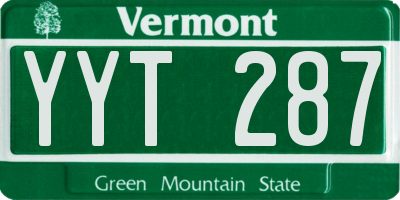 VT license plate YYT287
