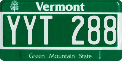 VT license plate YYT288