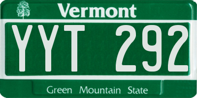 VT license plate YYT292