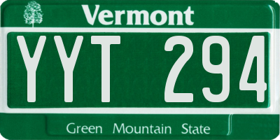 VT license plate YYT294