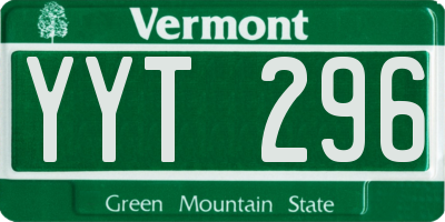 VT license plate YYT296