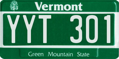 VT license plate YYT301