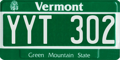 VT license plate YYT302