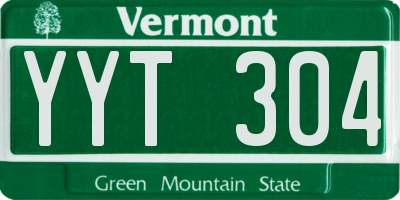 VT license plate YYT304