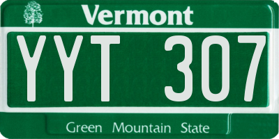 VT license plate YYT307
