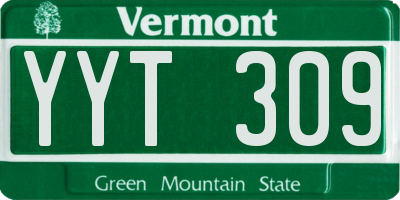 VT license plate YYT309