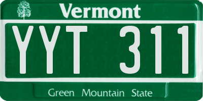 VT license plate YYT311