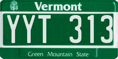 VT license plate YYT313
