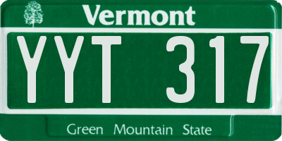 VT license plate YYT317