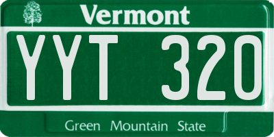 VT license plate YYT320