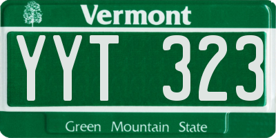 VT license plate YYT323