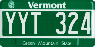 VT license plate YYT324