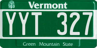 VT license plate YYT327