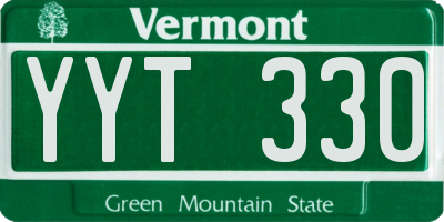 VT license plate YYT330