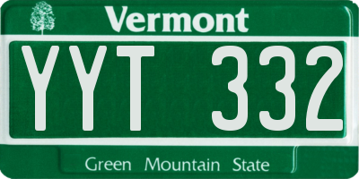 VT license plate YYT332