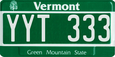 VT license plate YYT333