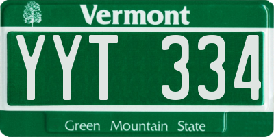 VT license plate YYT334