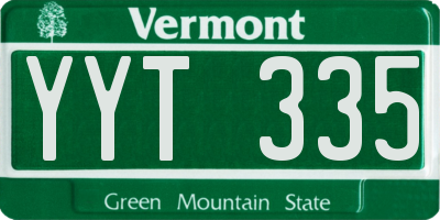 VT license plate YYT335