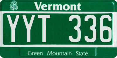 VT license plate YYT336