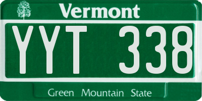 VT license plate YYT338