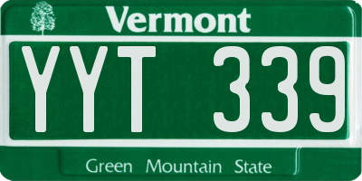VT license plate YYT339