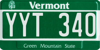 VT license plate YYT340