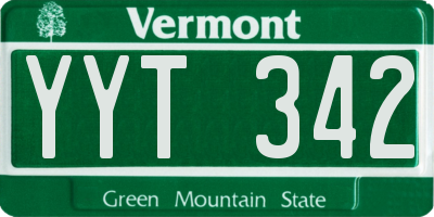 VT license plate YYT342
