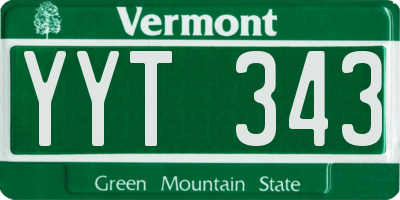 VT license plate YYT343
